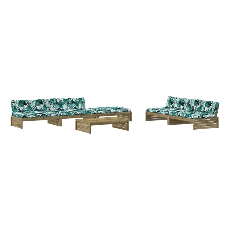 vidaXL 6 Piece Wood Garden Lounge Set in Red/Brown
