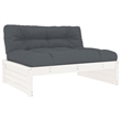 vidaXL 6 Piece Wood Garden Lounge Set in White/Anthracite