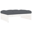 vidaXL 6 Piece Wood Garden Lounge Set in White/Anthracite