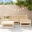 vidaXL 5 Piece Wood Medium Garden Lounge Set in Natural