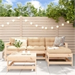 vidaXL 5 Piece Wood Garden Lounge Set in Natural
