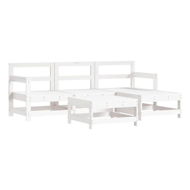 vidaXL Wood Medium Garden Lounge Set in White