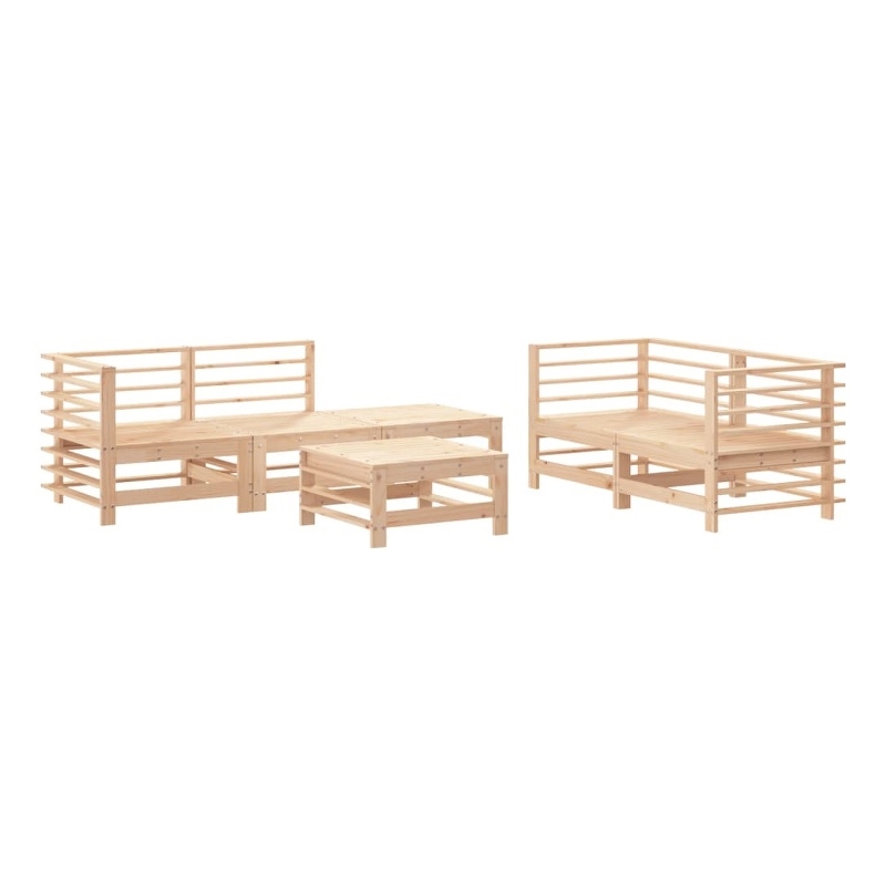 vidaXL 6 Piece Wood Garden Lounge Set in Natural