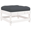 vidaXL 7 Piece Wood Garden Lounge Set in White/Anthracite
