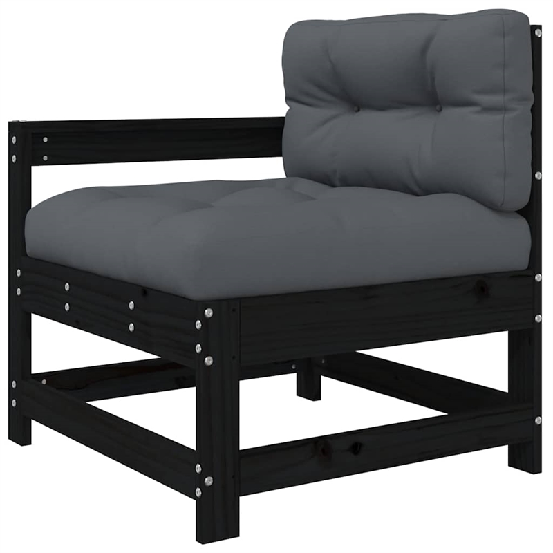 vidaXL 7 Piece Wood Garden Lounge Set in Black