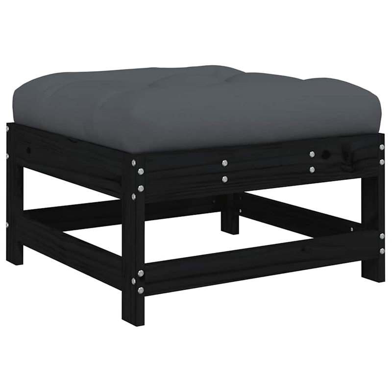 vidaXL 7 Piece Wood Garden Lounge Set in Black