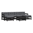vidaXL 7 Piece Wood Garden Lounge Set in Black