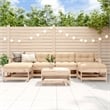 vidaXL Wood Garden Lounge Set in Beige