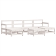 vidaXL 7 Piece Wood Garden Lounge Set in White