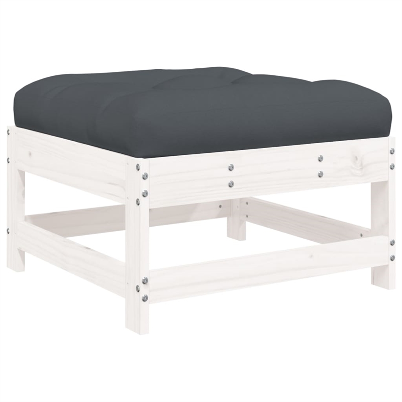 vidaXL 7 Piece Wood Garden Lounge Set in White