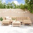 vidaXL 7 Piece Wood Garden Lounge Set in Natural/Beige