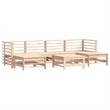 vidaXL 7 Piece Wood Garden Lounge Set in Natural/Beige