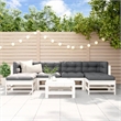 vidaXL 7 Piece Wood Small Garden Lounge Set in White