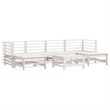 vidaXL 7 Piece Wood Small Garden Lounge Set in White