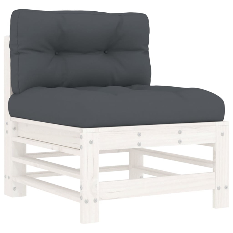vidaXL 7 Piece Wood Small Garden Lounge Set in White