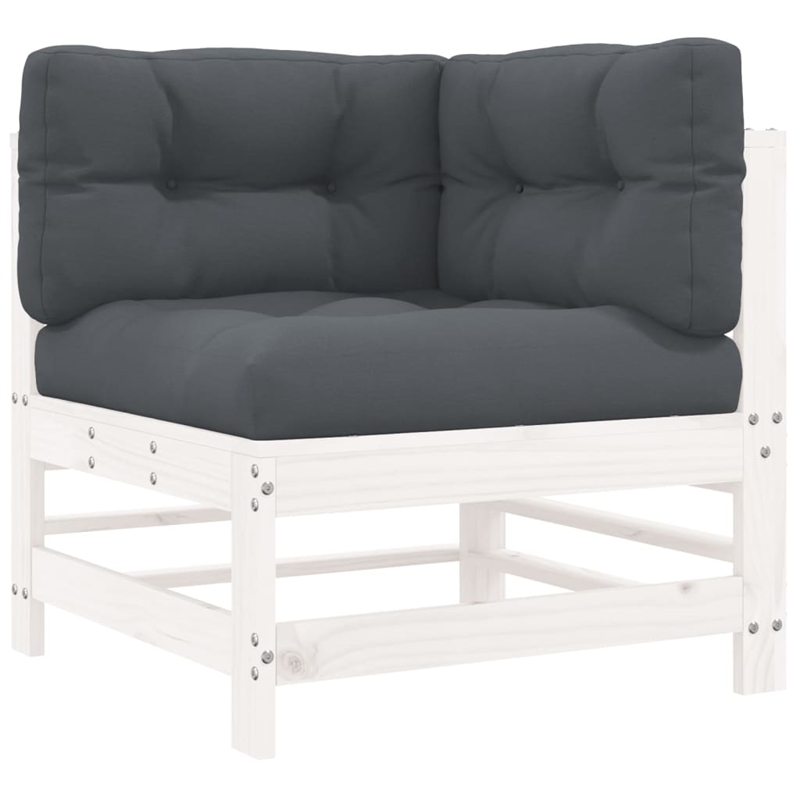 vidaXL 7 Piece Wood Small Garden Lounge Set in White