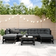 vidaXL 7 Piece Wood Garden Lounge Set in Black/Anthracite