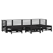 vidaXL 7 Piece Wood Garden Lounge Set in Black/Anthracite