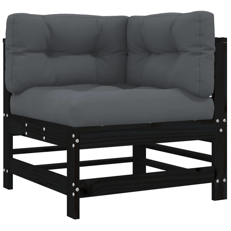 vidaXL 7 Piece Wood Garden Lounge Set in Black/Anthracite