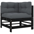 vidaXL 7 Piece Wood Garden Lounge Set in Black/Anthracite