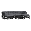 vidaXL 7 Piece Wood Garden Lounge Set in Black/Anthracite