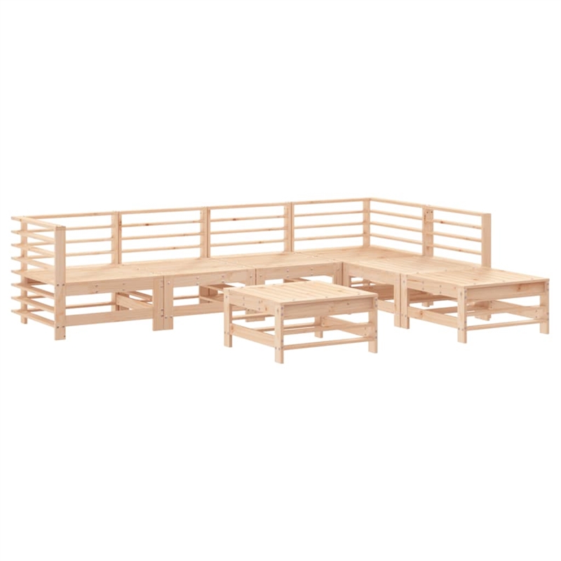 vidaXL 7 Piece Wood Garden Lounge Set in Beige