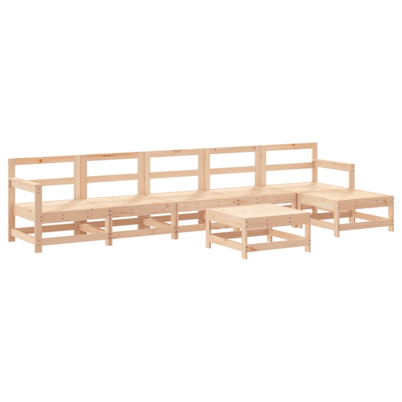 vidaXL 7 Piece Wood Garden Lounge Set in Beige