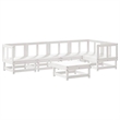 vidaXL 6 Piece Wood Large Garden Lounge Set in White
