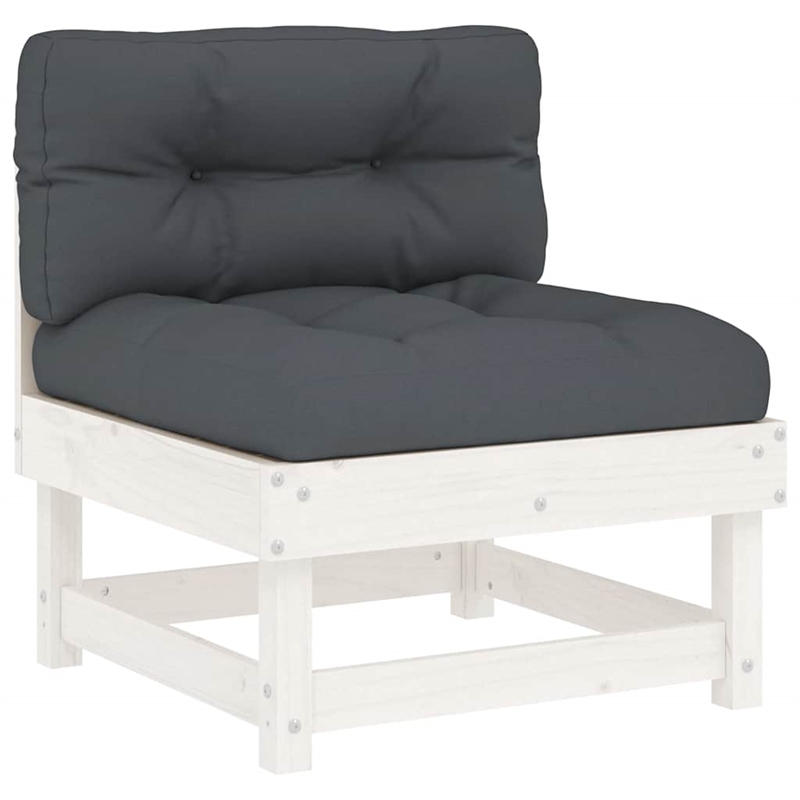 vidaXL 6 Piece Wood Large Garden Lounge Set in White