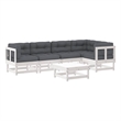 vidaXL 6 Piece Wood Large Garden Lounge Set in White