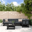 vidaXL 6 Piece Wood Small Garden Lounge Set in Black/Anthracite