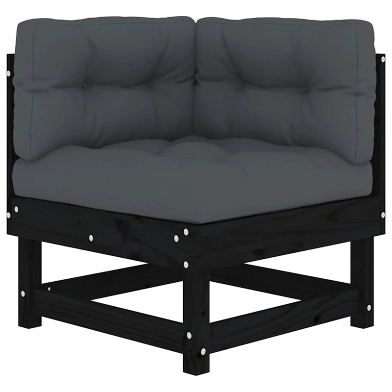 vidaXL 6 Piece Wood Small Garden Lounge Set in Black/Anthracite