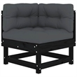 vidaXL 6 Piece Wood Small Garden Lounge Set in Black/Anthracite