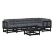 vidaXL 6 Piece Wood Small Garden Lounge Set in Black/Anthracite