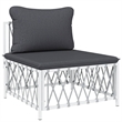 vidaXL 3 Piece Steel Garden Lounge Set in White/Gray
