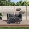 vidaXL 3 Piece Steel Garden Lounge Set in Anthracite