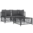 vidaXL 3 Piece Steel Garden Lounge Set in Anthracite