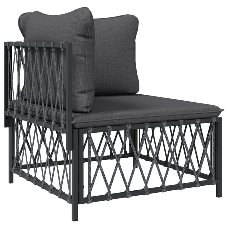 vidaXL 3 Piece Steel Garden Lounge Set in Anthracite