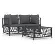 vidaXL 3 Piece Steel Garden Lounge Set in Anthracite