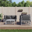 vidaXL 5 Piece Steel Garden Lounge Set in White/Gray