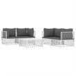 vidaXL 5 Piece Steel Garden Lounge Set in White/Gray