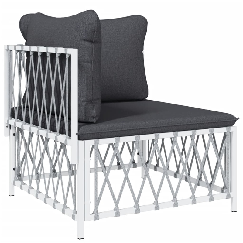 vidaXL 5 Piece Steel Garden Lounge Set in White/Gray