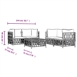 vidaXL 5 Piece Steel Garden Lounge Set in White/Gray
