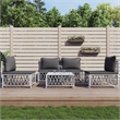 vidaXL 5 Piece Steel Garden Lounge Set in White/Gray