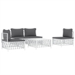 vidaXL 5 Piece Steel Garden Lounge Set in White/Gray