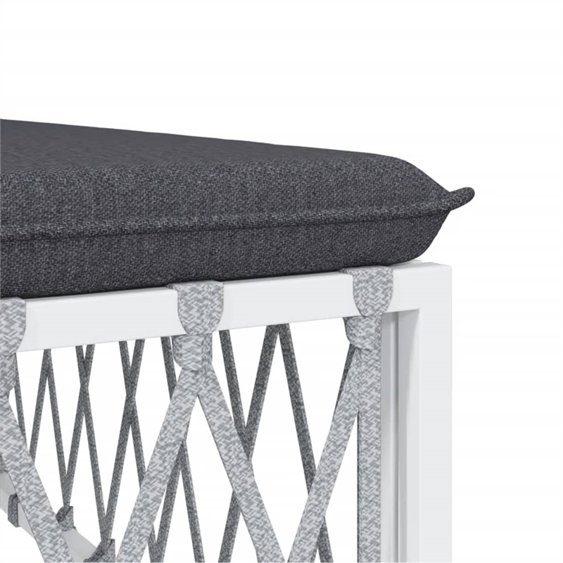 vidaXL 5 Piece Steel Garden Lounge Set in White/Gray