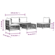 vidaXL 5 Piece Steel Garden Lounge Set in White/Gray
