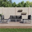 vidaXL Steel Garden Lounge Set in White