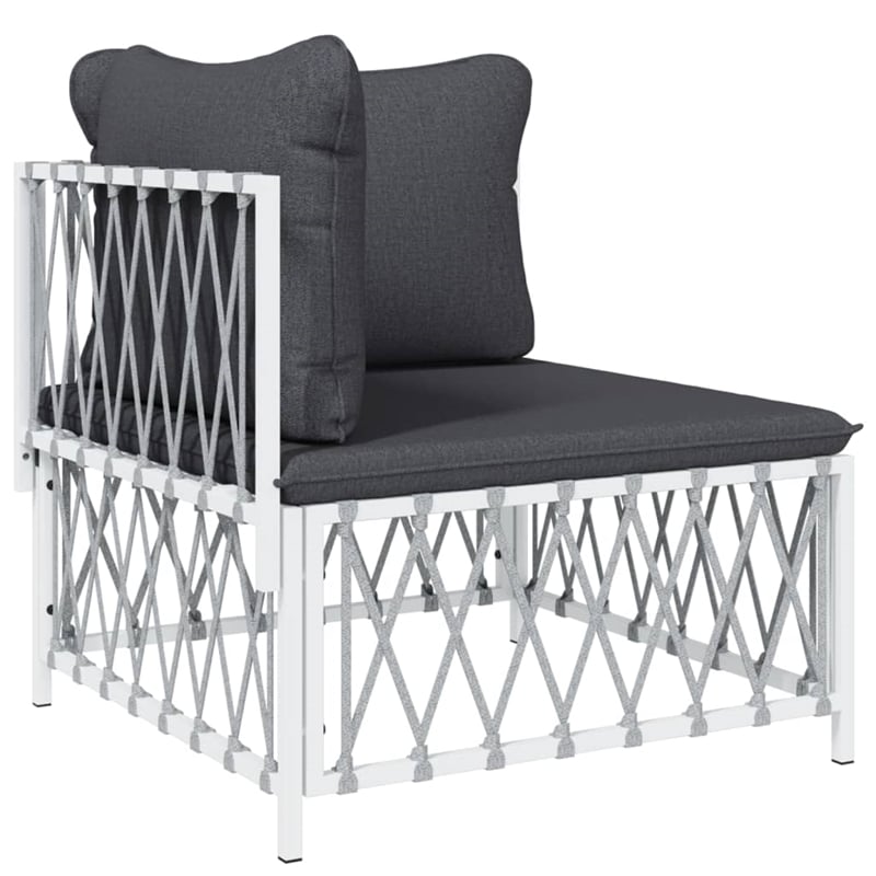 vidaXL Steel Garden Lounge Set in White