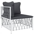 vidaXL Steel Garden Lounge Set in White